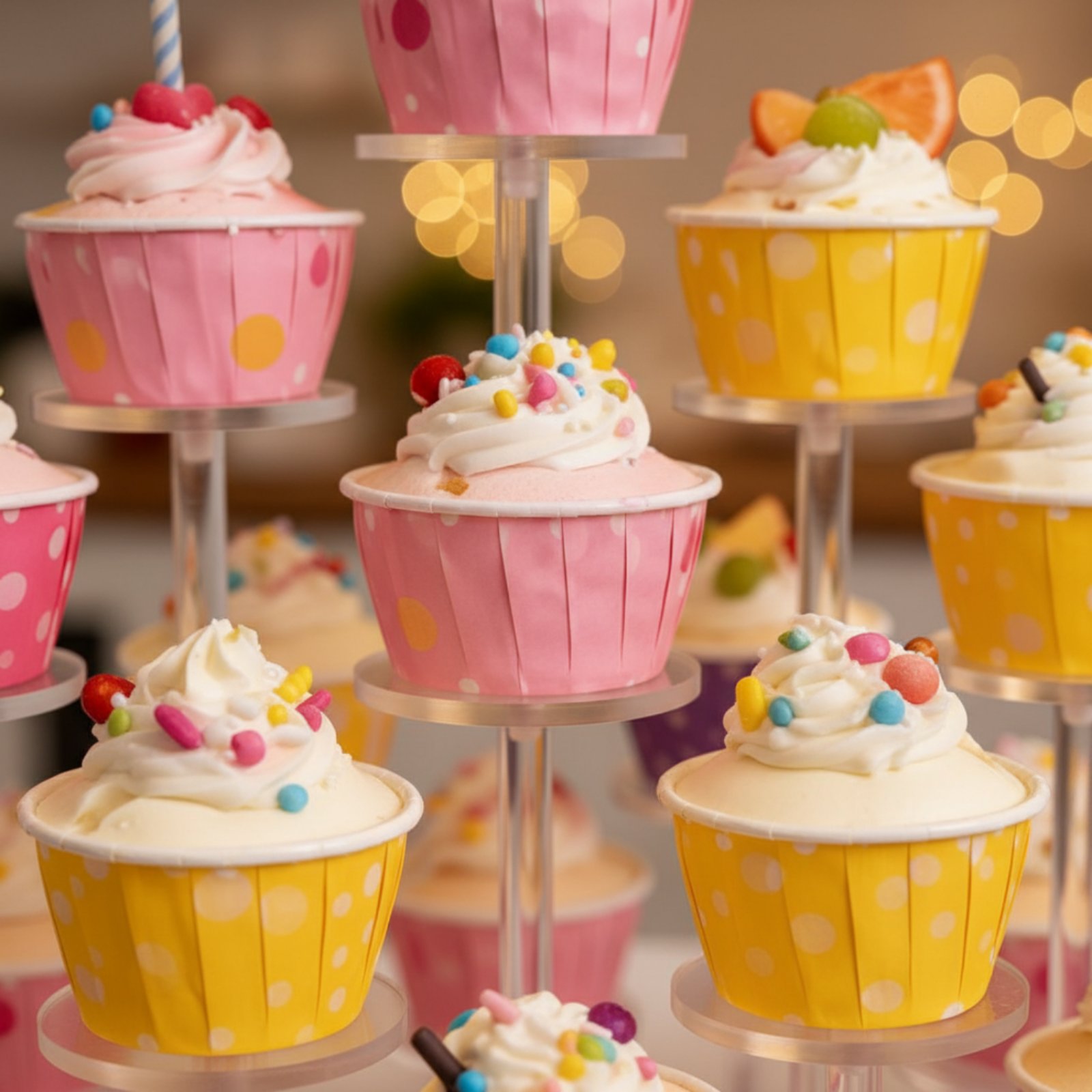 Cupcake Stand Tier - Akrylowy Stojak na Babeczki Przezroczysty Okrągły
