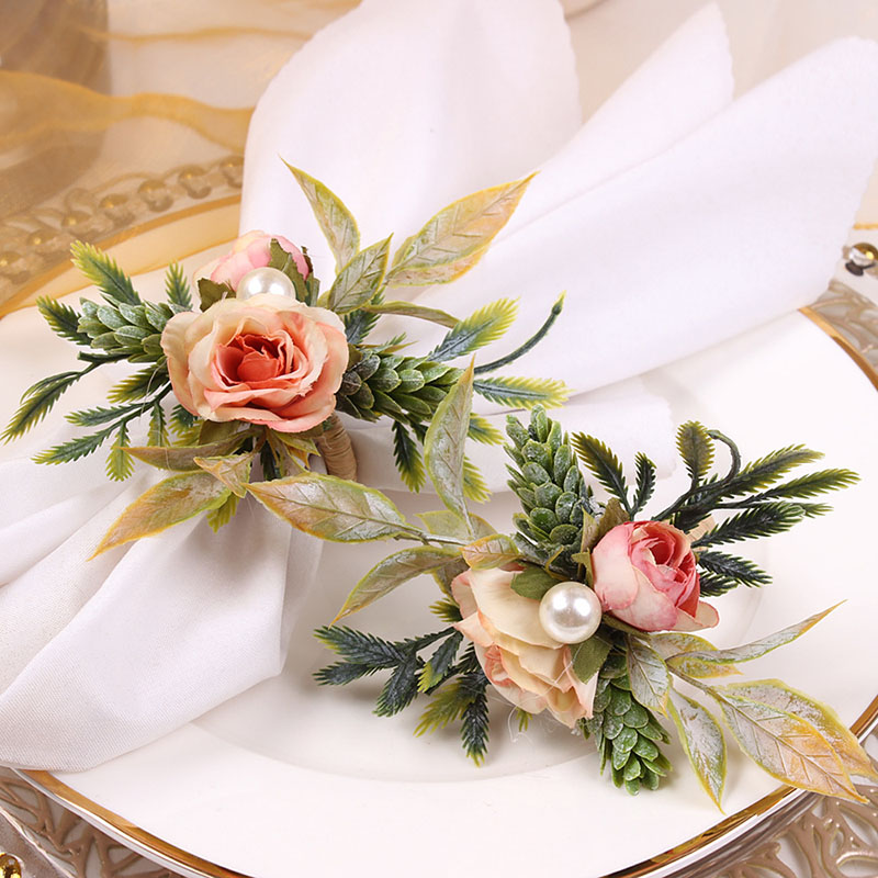 Party Event Supplier - Uchwyt na obrączki na serwetki Róża