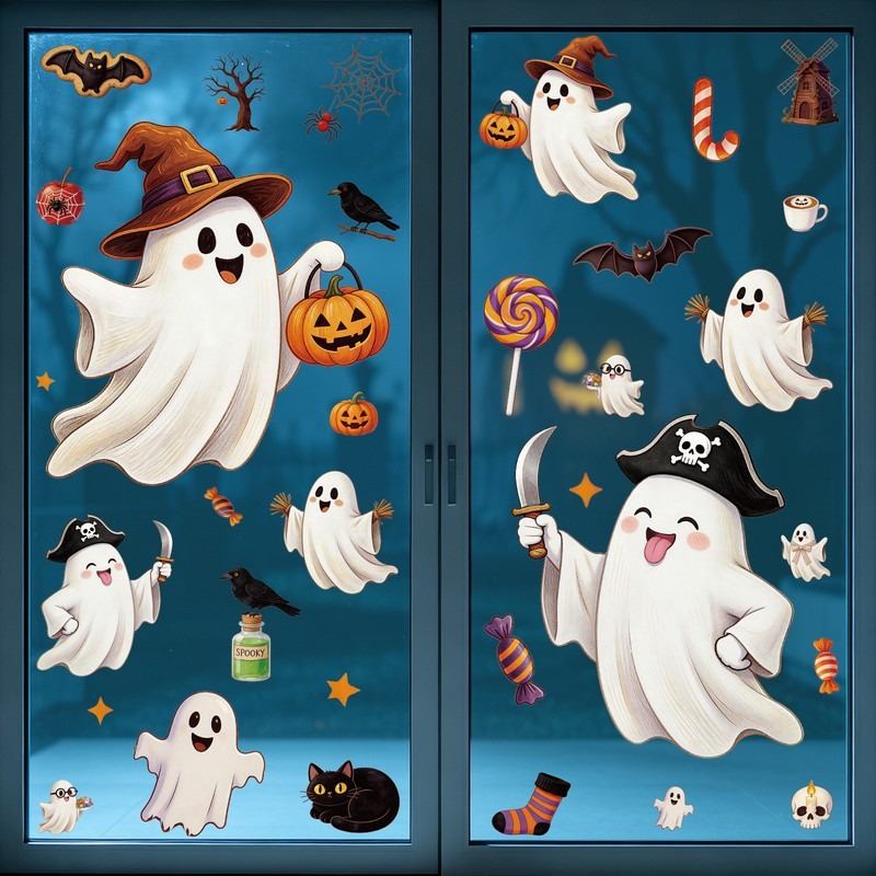 Party Event Supply Store - Naklejki na Halloween, naklejki elektrostatyczne na