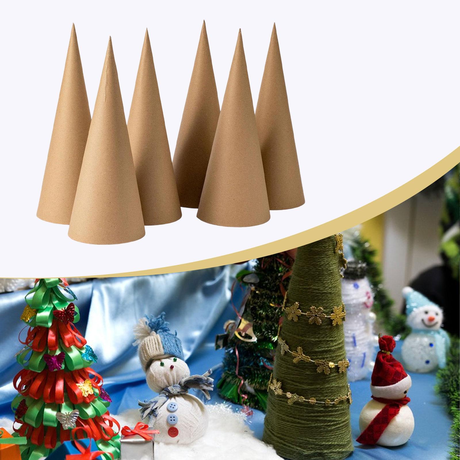 Party Hat Cone - 6 szt. Stożków z papieru kraft,