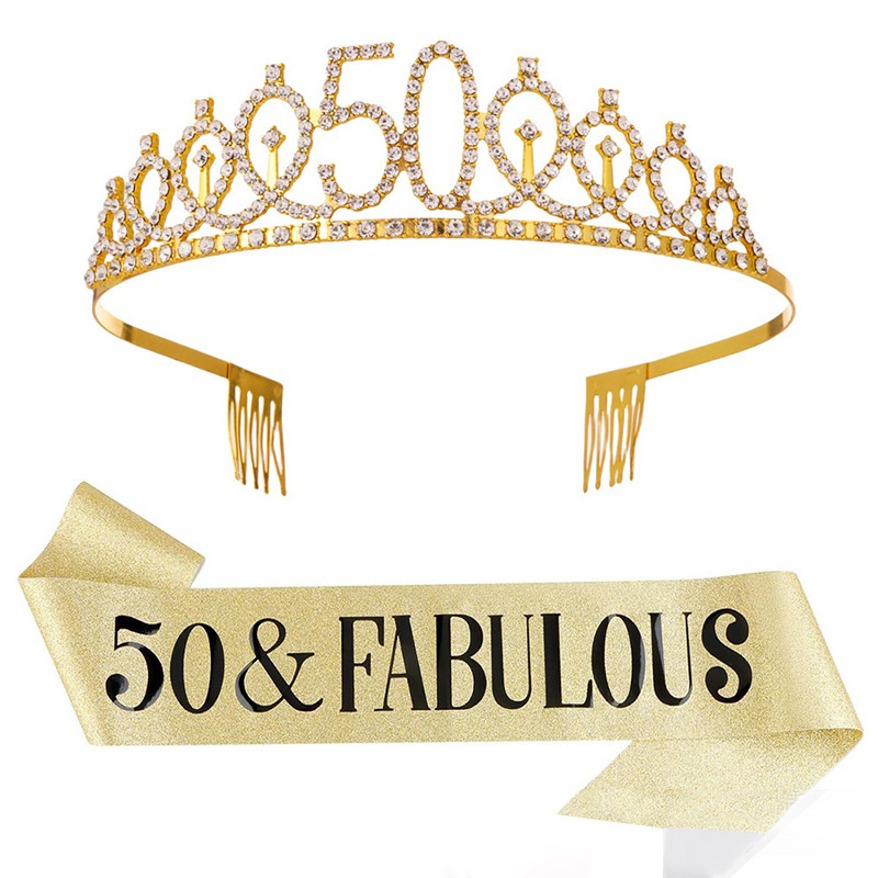 Birthday Sash Glitter - Zestaw dekoracji na 30-50 urodziny dla