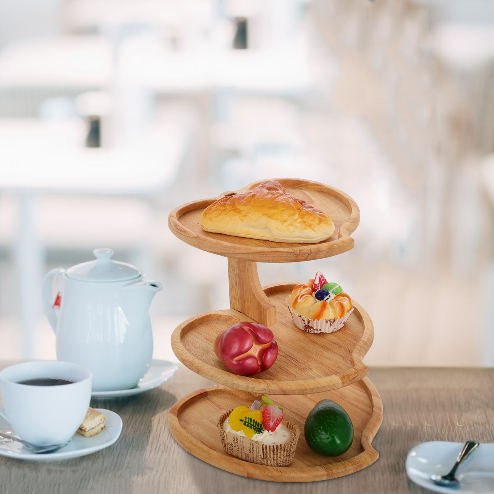 Cupcake Stand Tier - Trzypoziomowy drewniany stojak na ciasto w