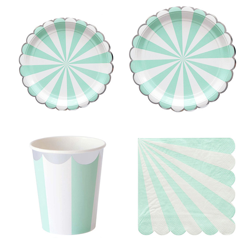 Paper Straw Color - Paski jednorazowe zastawy stołowe różowy niebieski