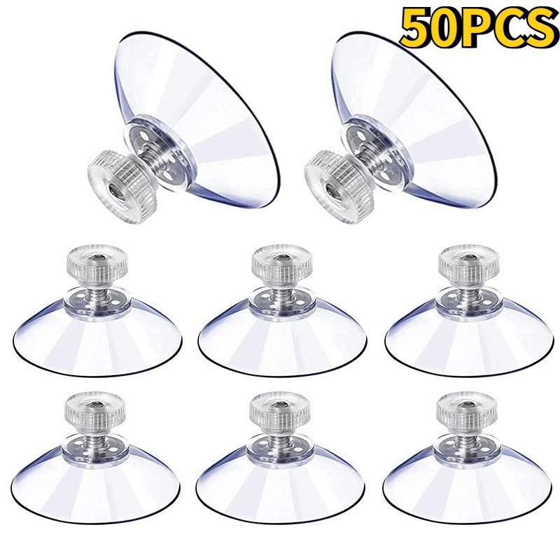 Plastic Cup 50Pcs - 5/50 szt. Okrągłe, mocne, przezroczyste przyssawki
