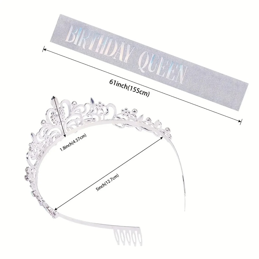 2 szt./zestaw Błyszcząca Koron – Birthday Sash Glitter recenzja i cena