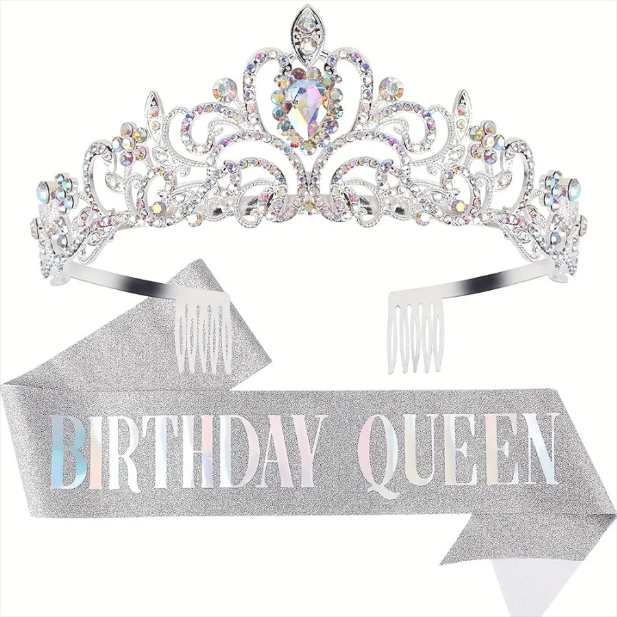 2 szt./zestaw Błyszcząca Koron – Birthday Sash Glitter recenzja i cena