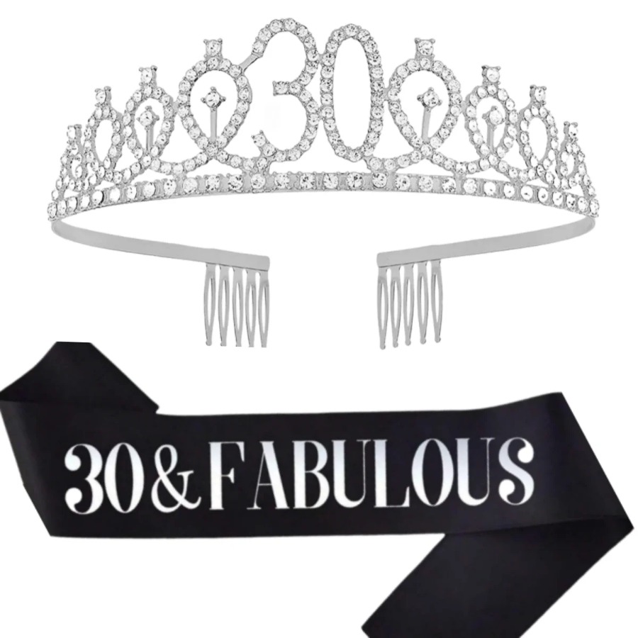 Brokatowa Srebrna Tiara Korona – Birthday Sash Glitter recenzja i cena