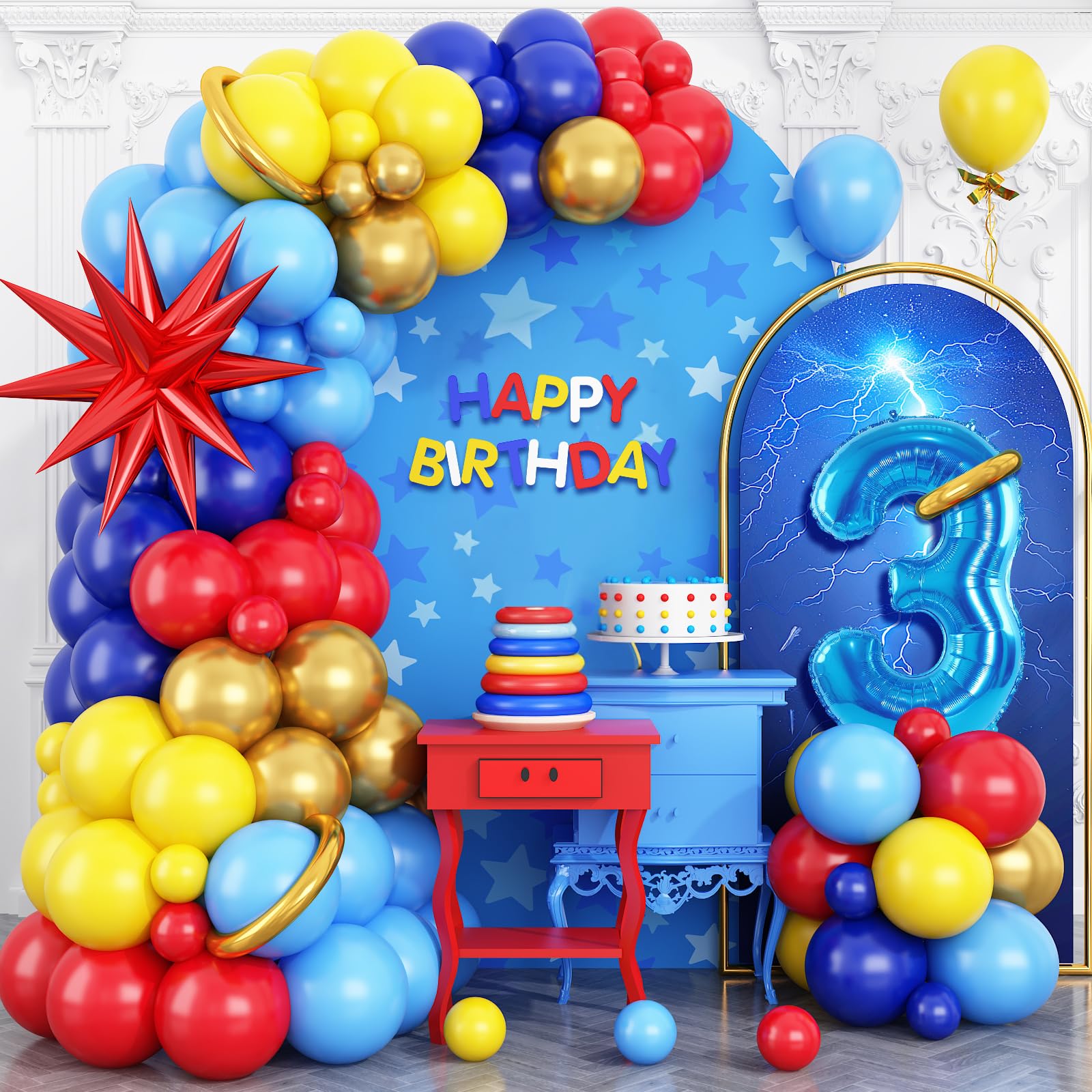 Czerwony, żółty i niebieski la – Balloon Arch Kit recenzja i cena