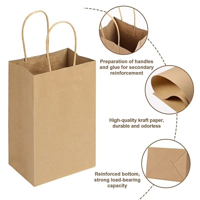 5/10 szt. Brązowe torby papier – Event Party Shop recenzja i cena