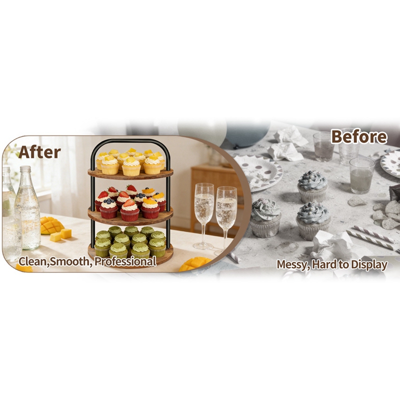 ABLN - Drewniany Stojak na Bab – Cupcake Stand Tier recenzja i cena