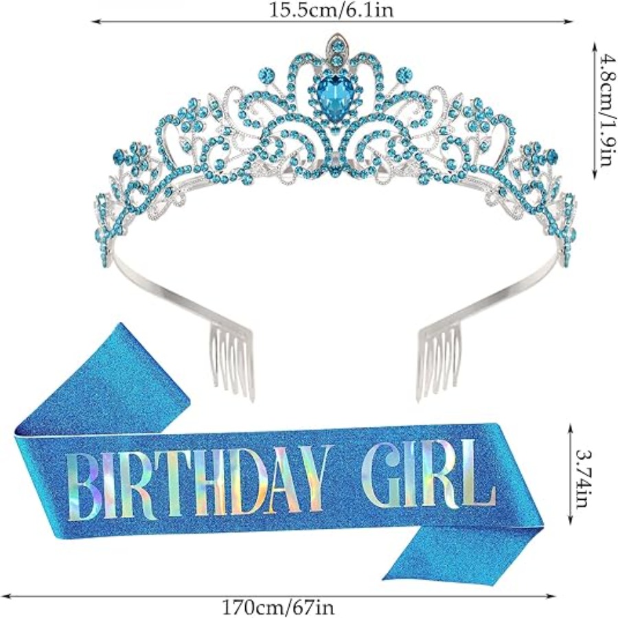 Zestaw 2 sztuk: Korona z krysz – Birthday Sash Glitter recenzja i cena