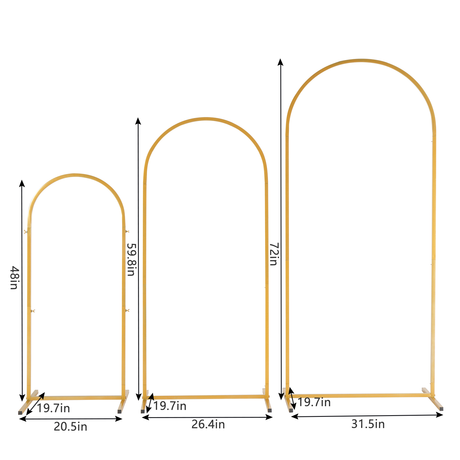Zestaw 3 złotych metalowych łu – Balloon Arch Kit recenzja i cena
