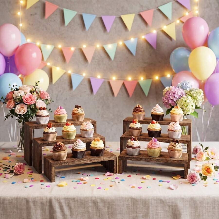 6 szt. Drewnianych Stojaków Ek – Cupcake Stand Tier recenzja i cena